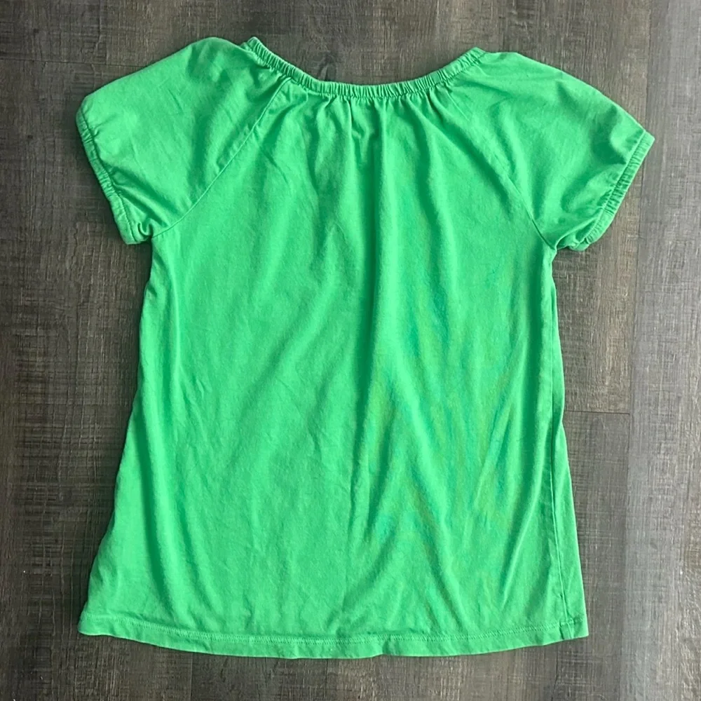 💞 New Big Girls Size 8 - 10 Green Organic Cotton Loose Fit Tee Shirt